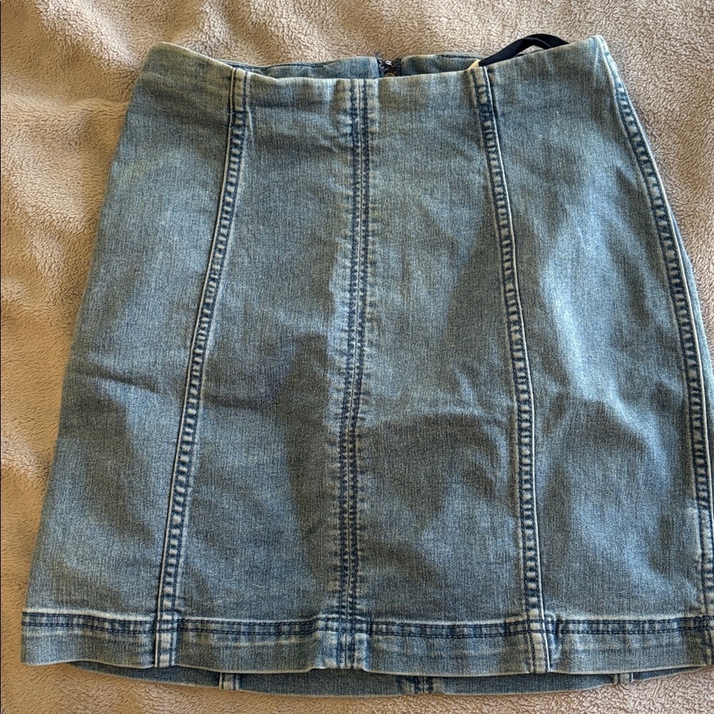 Free People Blue Denim Skirt